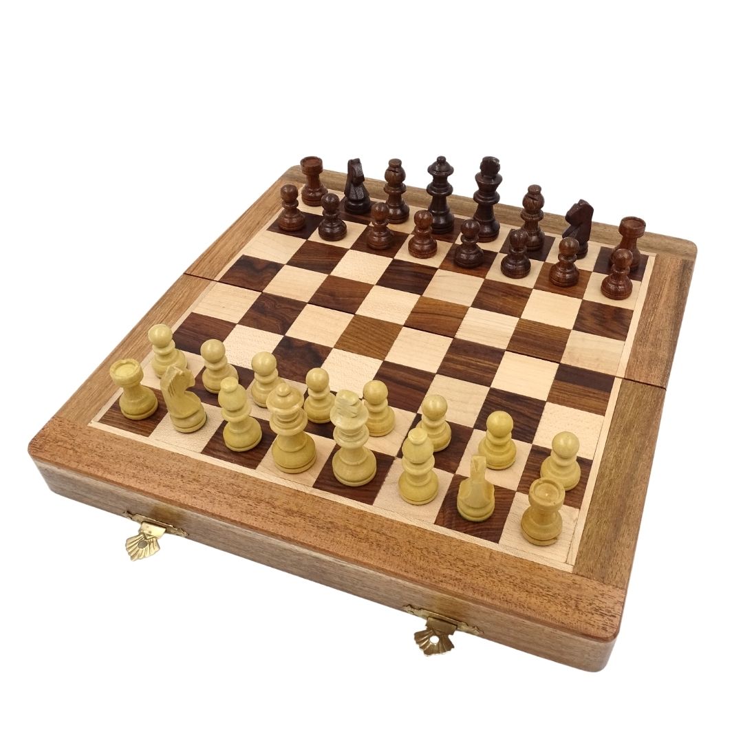 Magnetisches Holzschach 30x30 cm, klappbar G614 mit Gravur