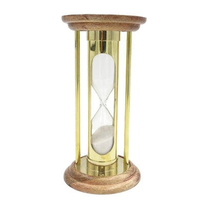 Messing-Holz-Sanduhr 5 Min mit Gravurmöglichkeit