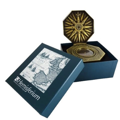 Exklusiver magnetischer Kardang-Kompass H43 aus Messing und Holz mit personalisierbarer Gravur