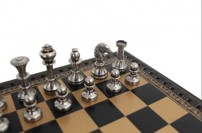 Exklusive Messing-Schachfiguren Italfama 28x28 cm mit personalisierter Gravur