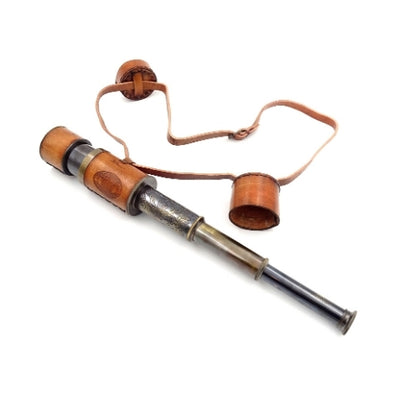 Retro-Messingfernrohr mit Lederband NC1596 mit personalisierbarer Gravur