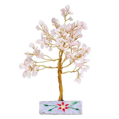 Rosenquarzbaum mit 160 Steinen