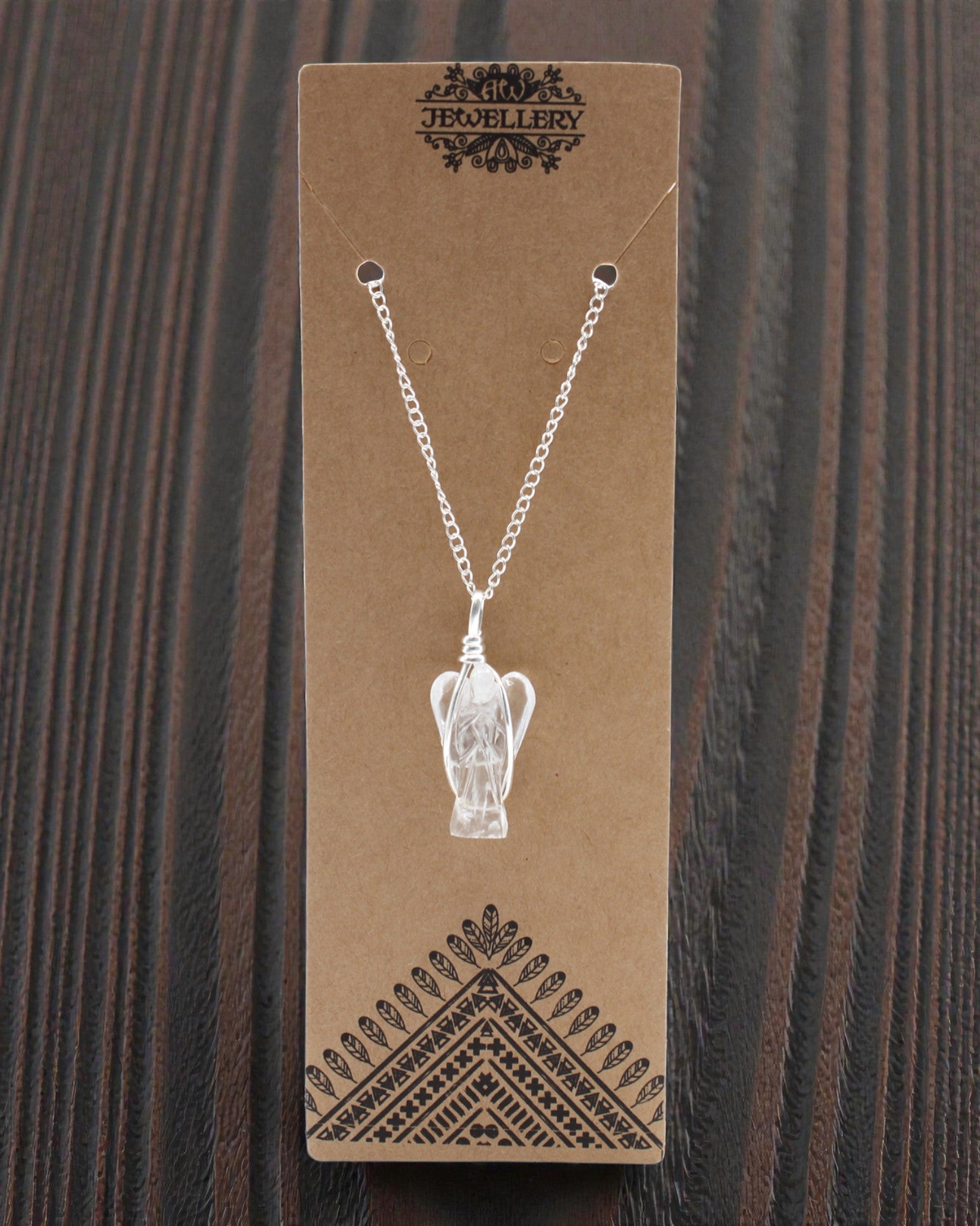 Wächterkristall – Schutzengel-Anhänger aus Bergkristall