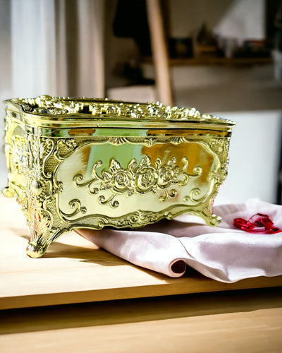 Elegante Taschentuchbox mit geprägten Blumen - Serviettenbehälter