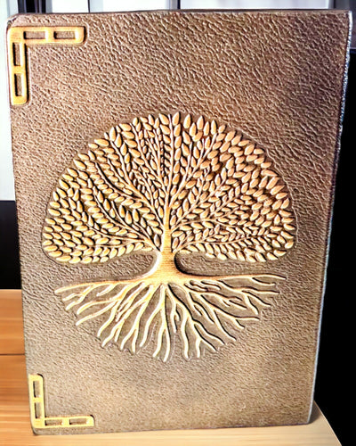 Vintage Tagebuch "Baum des Lebens" A6 - Eleganter geprägter Einband aus Kunstleder, 100 Seiten