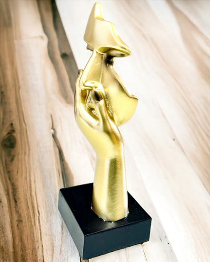 Abstrakte Handskulptur "Berührung der Kunst" - Bürodekoration im europäischen Stil, Personalisierung mit Gravur 2 Stück