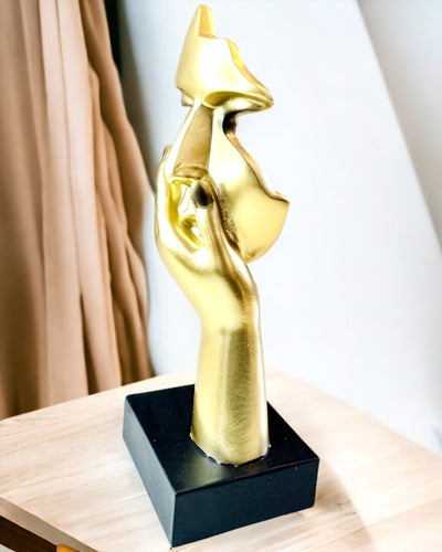 Abstrakte Handskulptur "Berührung der Kunst" - Bürodekoration im europäischen Stil, Personalisierung mit Gravur 2 Stück