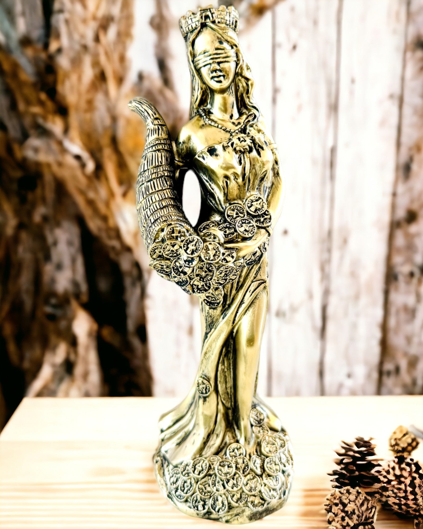 "Statue der Göttin Abundanz" - Dekorative Harzstatue des Glücks für Zuhause und Büro