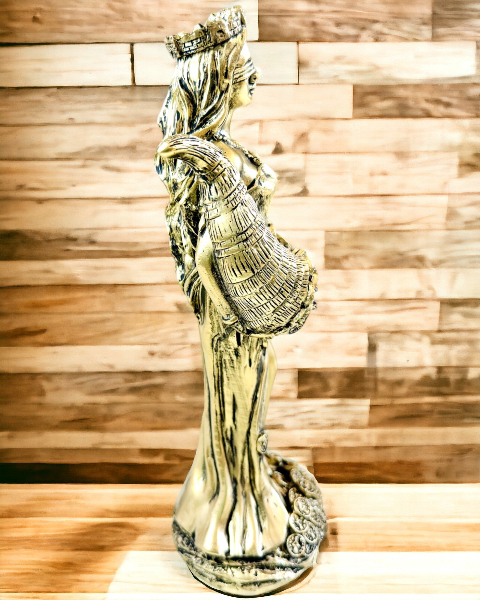 "Statue der Göttin Abundanz" - Dekorative Harzstatue des Glücks für Zuhause und Büro