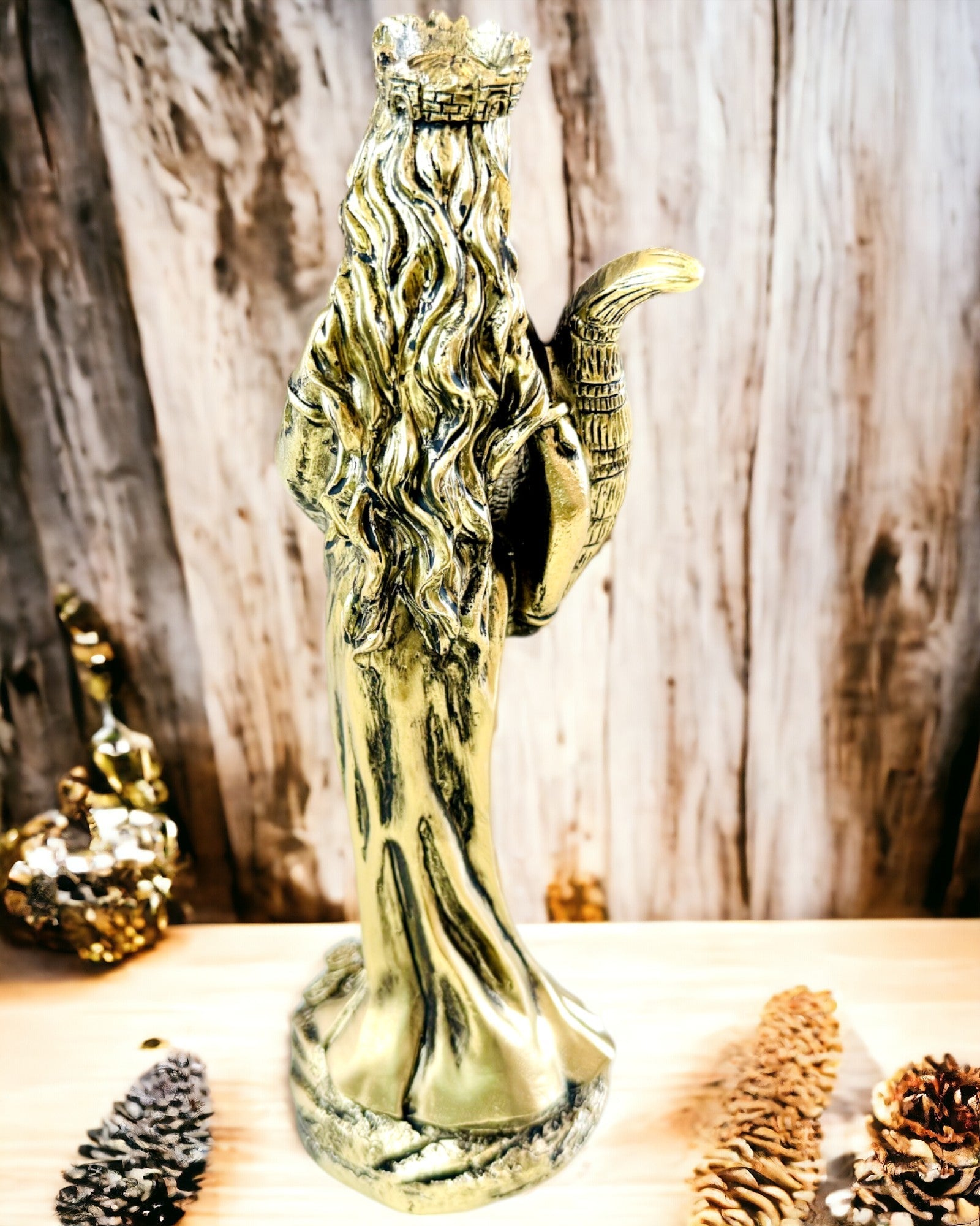 "Statue der Göttin Abundanz" - Dekorative Harzstatue des Glücks für Zuhause und Büro