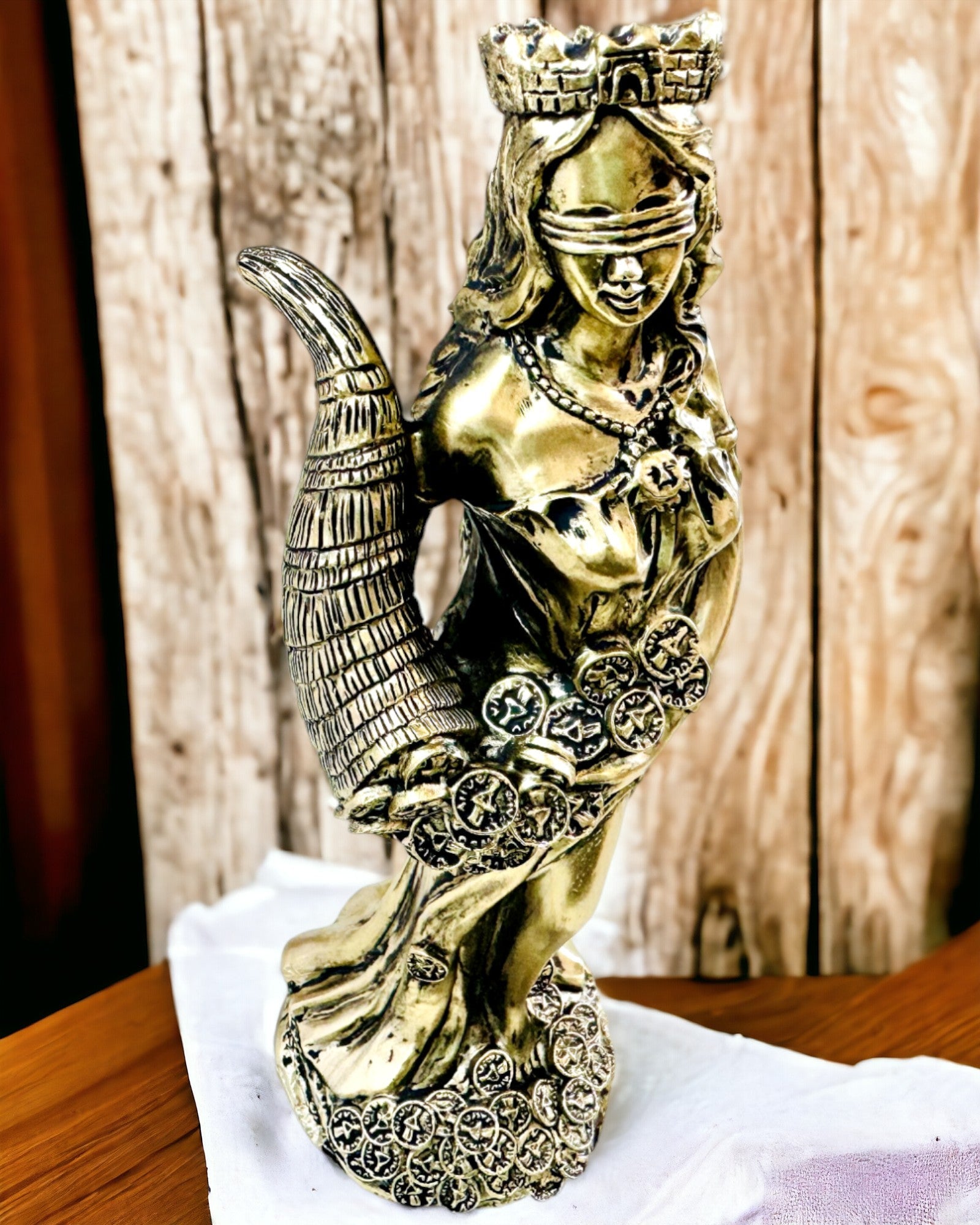 "Statue der Göttin Abundanz" - Dekorative Harzstatue des Glücks für Zuhause und Büro