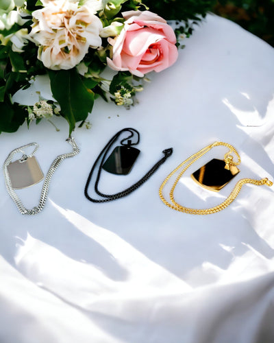 Halskette mit Dog Tag "Drei Schattierungen des Stils" - Erkennungsmarke - Eleganter Anhänger aus Edelstahl mit Gravuroption