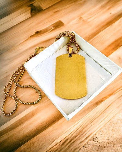 Halskette mit Dog Tag "Drei Schattierungen des Stils" - Erkennungsmarke - Eleganter Anhänger aus Edelstahl mit Gravuroption