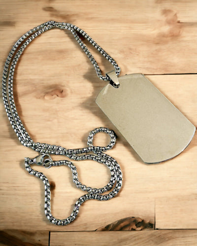 Halskette mit Dog Tag "Drei Schattierungen des Stils" - Erkennungsmarke - Eleganter Anhänger aus Edelstahl mit Gravuroption
