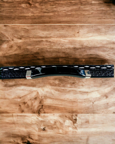 Sportarmband aus PU-Leder und Edelstahl mit Gravurmöglichkeit – 3 Farben