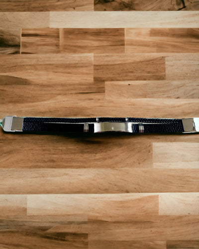 Herrenarmband aus PU-Leder und Edelstahl mit Gravurmöglichkeit – Erhältlich in Zwei Farbvarianten