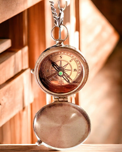 Kompass Indischer Odysseus – Retro-Entdecker-Perle - Möglichkeit zur Gravur