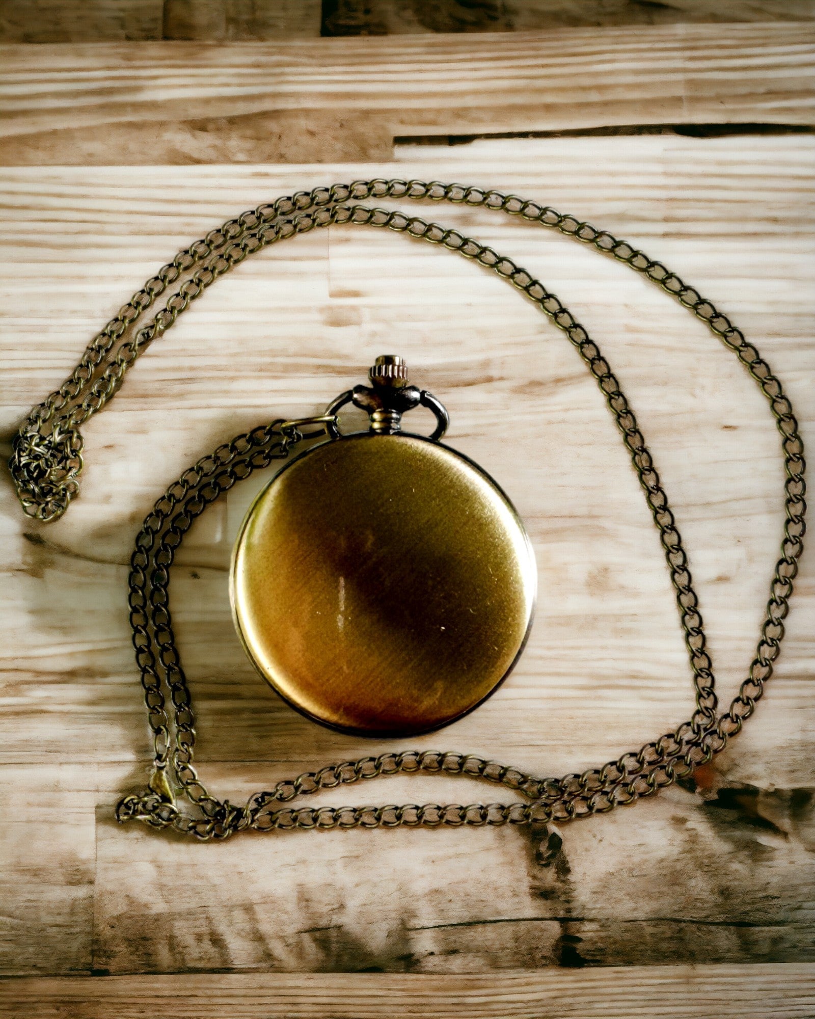 Taschenuhr im Vintage-Stil mit Personalisierungsmöglichkeit - gebürstetes Gold