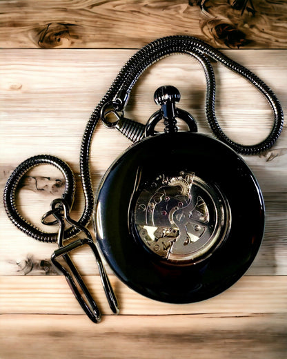 Mechanische Taschenuhr mit sichtbarem Uhrwerk – Personalisierungsoption