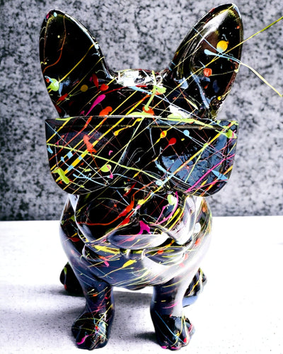 Kolorowy Psiak Artystyczny - Handbemalter Französischer Bulldogge, Personalisierung mit Gravur, ideal als Geschenk