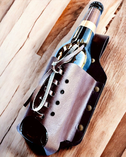 Lederflaschenhülle "LeatherCraft Elegance" - Personalisierung möglich