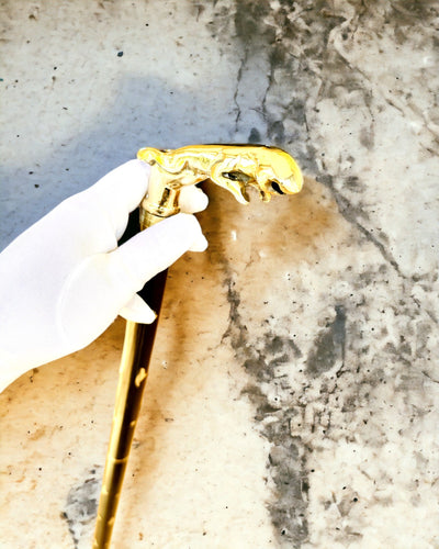 Spazierstock "Jaguar Elegance" aus Mangoholz - Personalisierung mit Gravur möglich