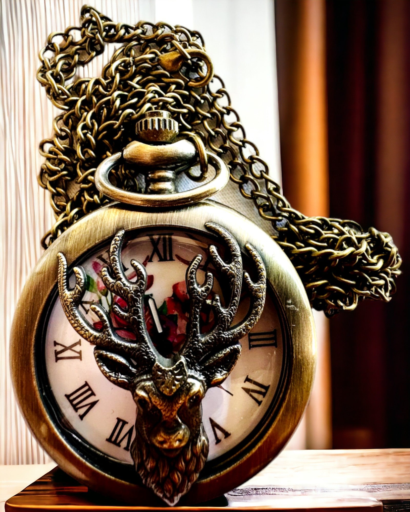 Taschenuhr "Leśny Strażnik" - Elegante Uhr mit Hirschmotiv, personalisierbar mit Gravur