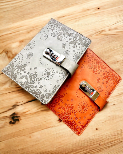 Exklusives Notizbuch, PU-Leder, A5 mit Zahlenschloss - "Secret Journal", Personalisierung mit Gravur