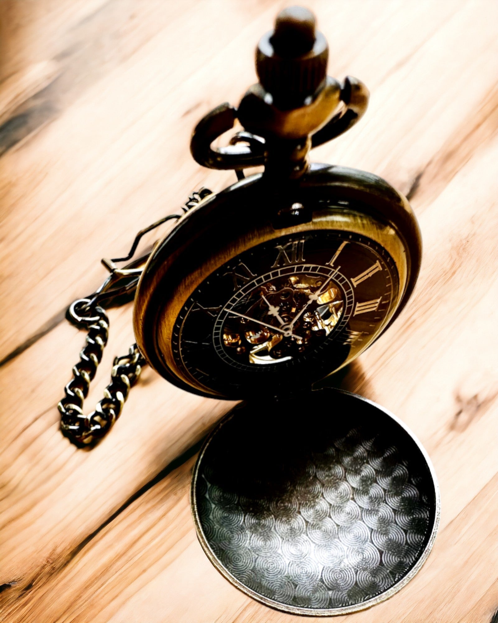 Klassische Taschenuhr "Vintage Elegance", Farbe Gold, mit Gravur personalisierbar