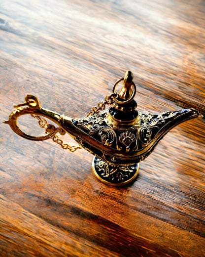 Malutka 4 cm Magische Lampe Aladins, Schlüsselanhänger, 6 Farbvarianten - Verzauberte Erinnerungen, Personalisierung mit Gravur