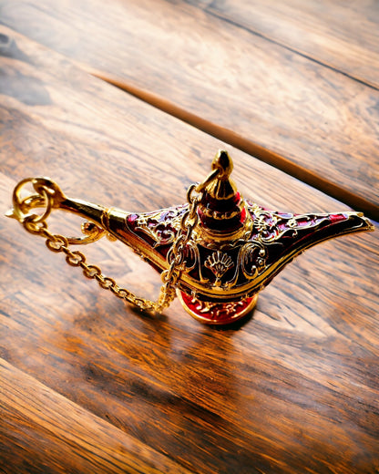 Malutka 4 cm Magische Lampe Aladins, Schlüsselanhänger, 6 Farbvarianten - Verzauberte Erinnerungen, Personalisierung mit Gravur