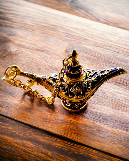 Malutka 4 cm Magische Lampe Aladins, Schlüsselanhänger, 6 Farbvarianten - Verzauberte Erinnerungen, Personalisierung mit Gravur