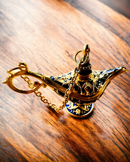 Malutka 4 cm Magische Lampe Aladins, Schlüsselanhänger, 6 Farbvarianten - Verzauberte Erinnerungen, Personalisierung mit Gravur