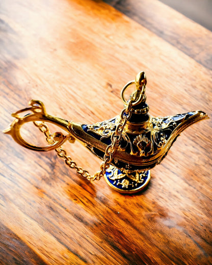 Malutka 4 cm Magische Lampe Aladins, Schlüsselanhänger, 6 Farbvarianten - Verzauberte Erinnerungen, Personalisierung mit Gravur