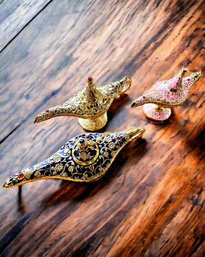 Magische Aladins Lampe mit Gravuroption - Variante Rosa, durchzogen mit Gold