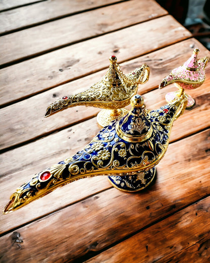 Magische Lampe von Aladin mit Gravuroption - Variante Dunkelblau, durchzogen mit Gold