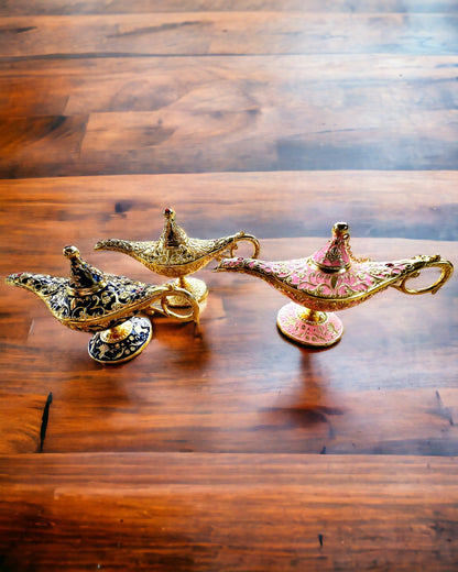 Magische Aladins Lampe mit Gravuroption - Variante Rosa, durchzogen mit Gold