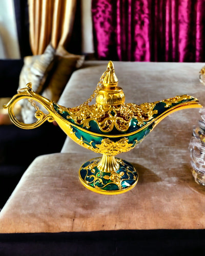 Kleine handgefertigte Aladdin-Lampe - Künstlerisches Metallhandwerk zur Wohnungsdekoration, Gravur