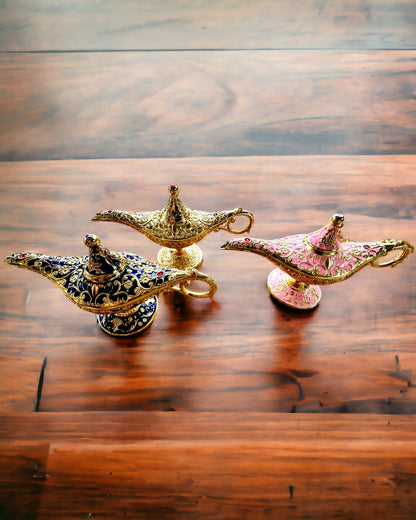 Magische Lampe von Aladin mit Gravuroption - Variante Dunkelblau, durchzogen mit Gold
