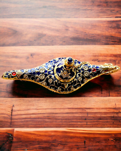 Magische Lampe von Aladin mit Gravuroption - Variante Dunkelblau, durchzogen mit Gold