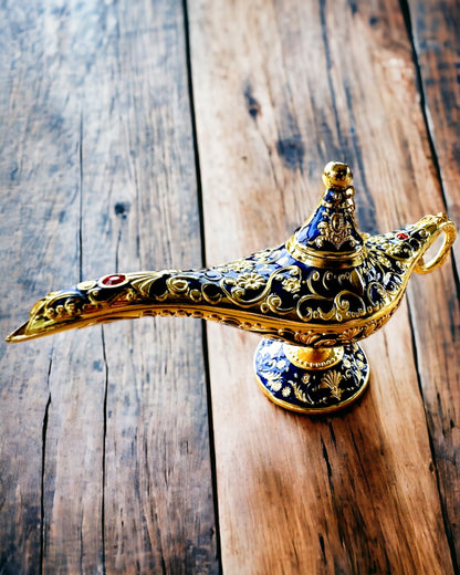 Magische Lampe von Aladin mit Gravuroption - Variante Dunkelblau, durchzogen mit Gold