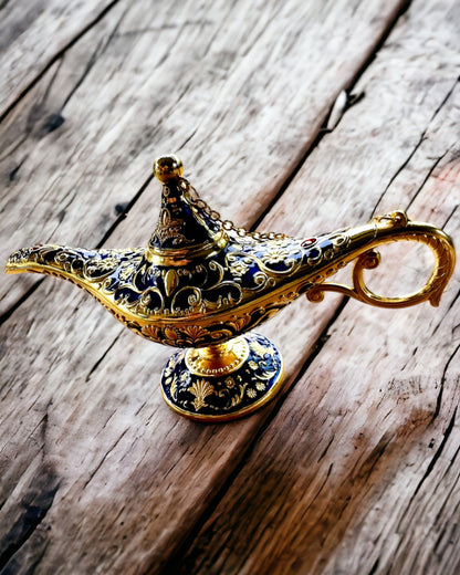 Magische Lampe von Aladin mit Gravuroption - Variante Dunkelblau, durchzogen mit Gold