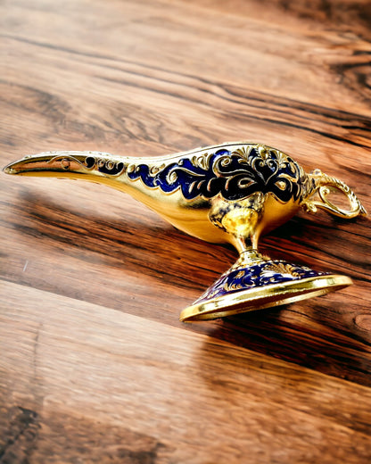 Magische Lampe von Aladin mit Gravuroption - Variante Dunkelblau, durchzogen mit Gold
