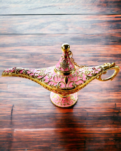 Magische Aladins Lampe mit Gravuroption - Variante Rosa, durchzogen mit Gold