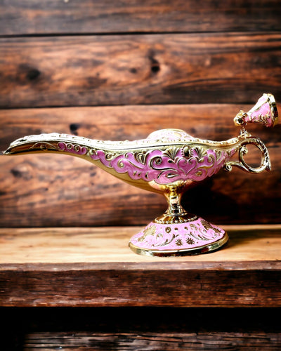 Magische Aladins Lampe mit Gravuroption - Variante Rosa, durchzogen mit Gold