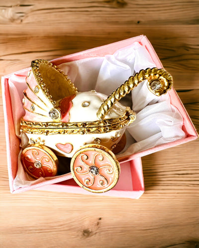 Kleiner Märchenwagen für Schmuck, Schätze - Königliche Eleganz, Personalisierung mit Gravur