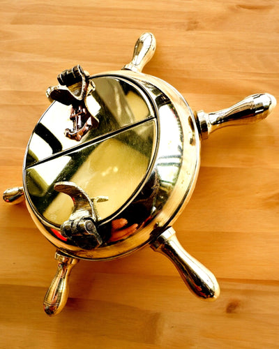 Messing-Kapitäns-Aschenbecher - Option zur Personalisierung als Geschenk mit Gravur, handgefertigt