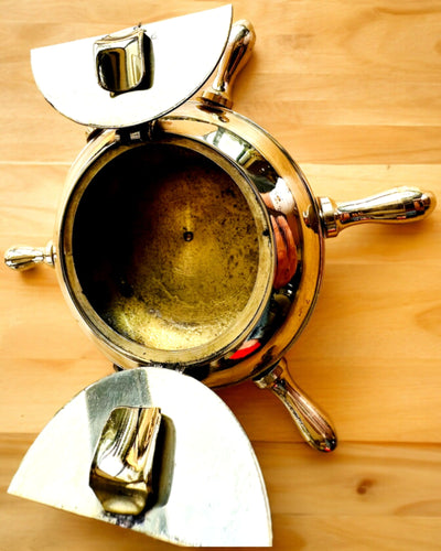 Messing-Kapitäns-Aschenbecher - Option zur Personalisierung als Geschenk mit Gravur, handgefertigt