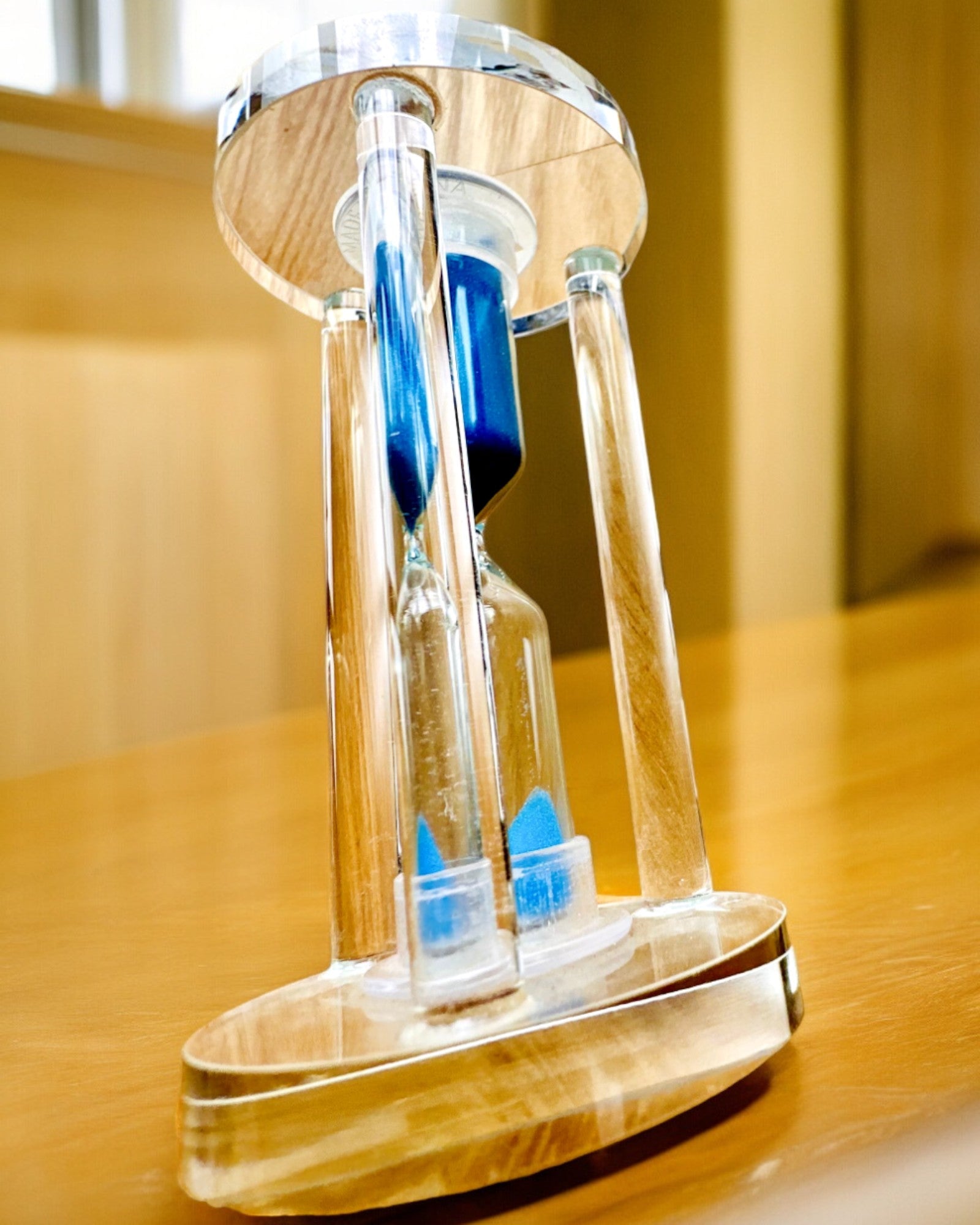 Sanduhr „Blue Elegance“, 10 cm hoch, misst 10 Minuten Zeit
