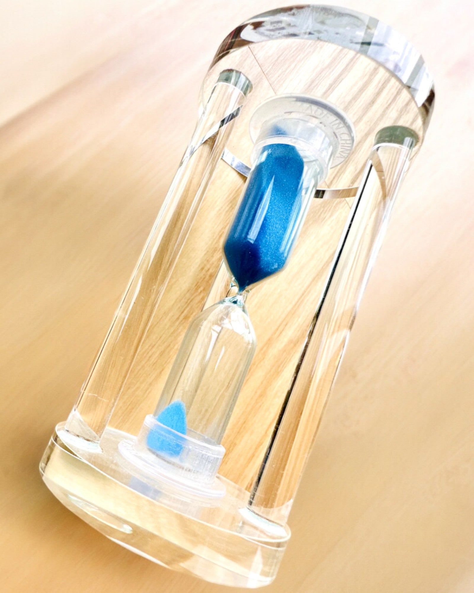 Sanduhr „Blue Elegance“, 10 cm hoch, misst 10 Minuten Zeit